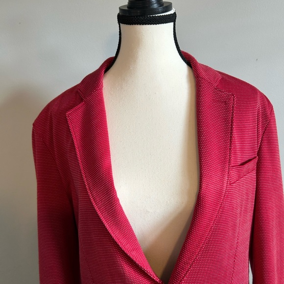 Rare Haight & Ashbury Boxy  Ultra Soft Red Polka Dot Women's Blazer SZ Med - Picture 8 of 11